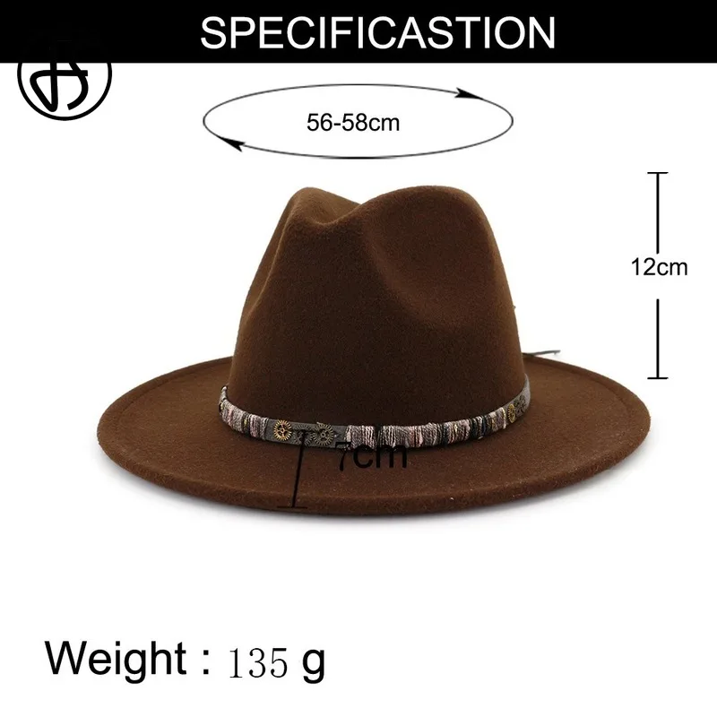 FS желтая черная фетровая шляпа для женщин с широкими полями шерсть Панама зимняя