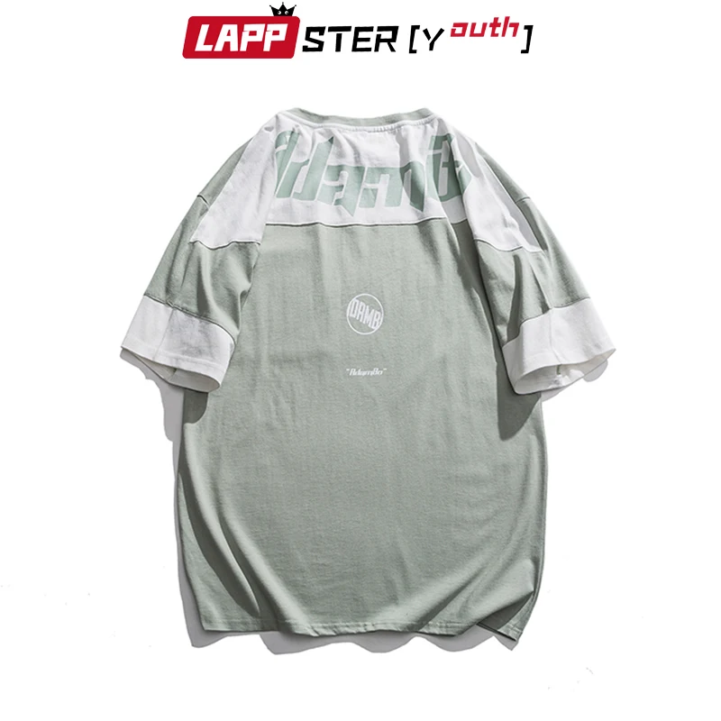 LAPPSTER Мужская негабаритная Японская уличная одежда футболки с отверстиями 2019