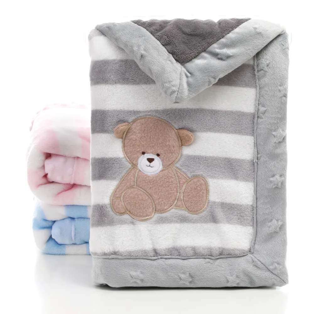 

Newborn Baby Blanket Super Soft Stroller Swaddling Cute Animal Infant Boy Girl Bed Flannel Quilt Crib Plaid Sleepsack 100*150CM