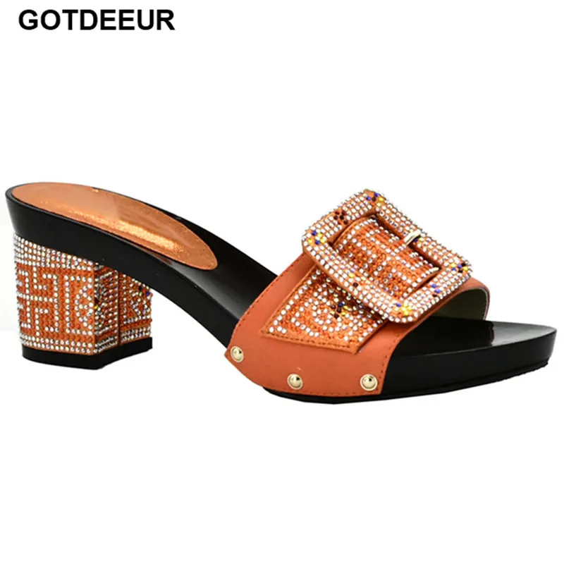 

Latest Africa Nigeria for Women's Wedding Shoes Italian Woman Shoes Sets for Parties Slip on Rhienstone Party Women Shoes