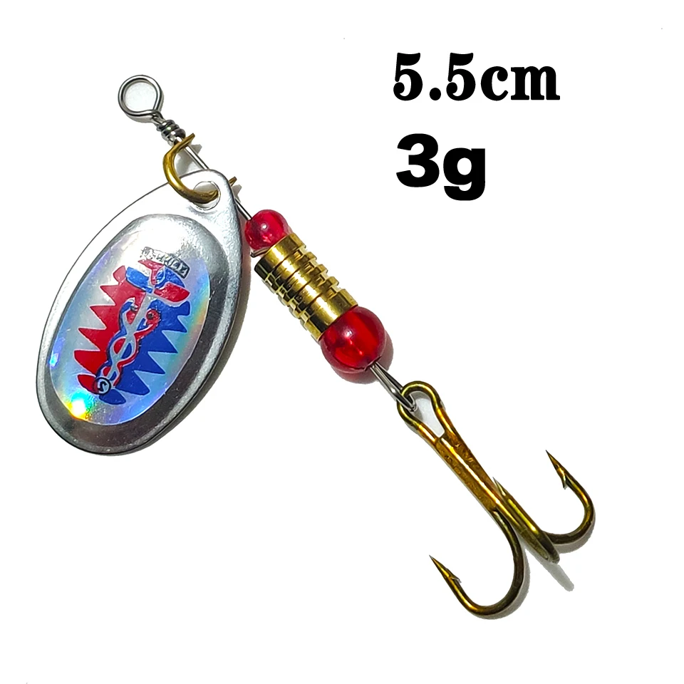 Rotating Spinner Fishing Lure 2.1-15gSpoon Sequins Metal Hard Bait Treble Hooks Wobblers Bass Pesca Tackle | Спорт и развлечения