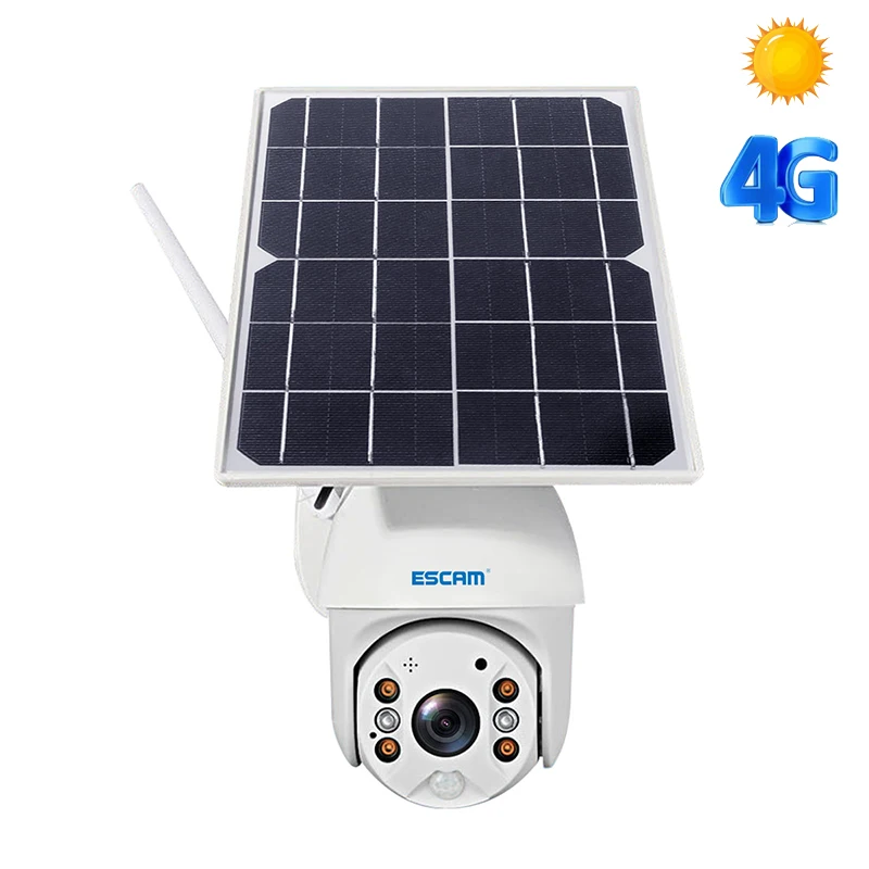 ESCAM QF480 4G WI FI Солнечный IP Камера PTZ HD 1080P s Полный Цвет P2P 2MP сим карты PIR сигнализации