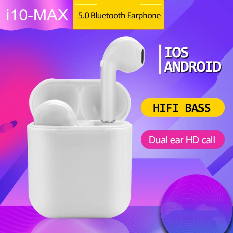 I10 white I10 TWS Bluetooth беспроводные наушники стерео объемное шумоподавление 2 шт. затычка для ушей Автоматическое Сопряжение подходит для Apple samsung - Цвет: I10 white
