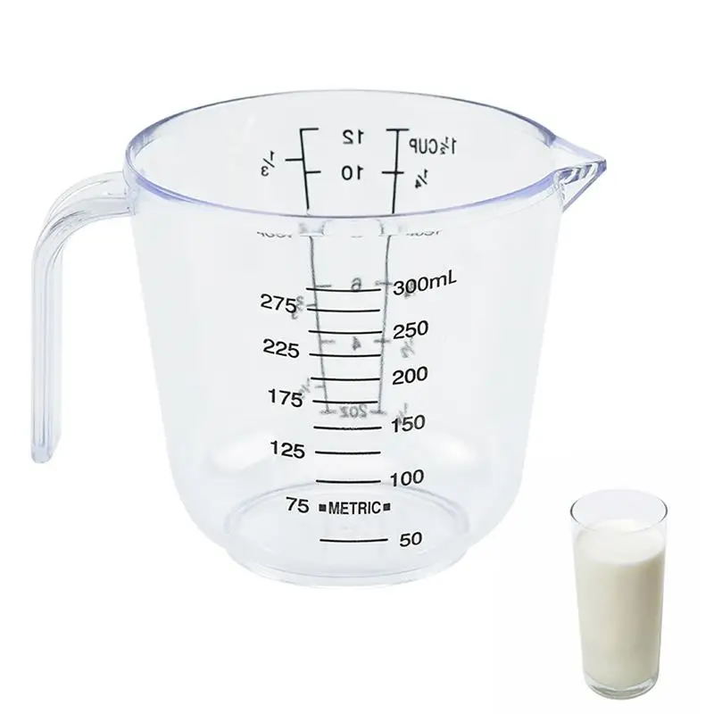 

Пластиковый прозрачный мерный стаканчик 10,15 унции, универсальная многофункциональная мерная кружка, чашка для молока, прозрачная чашка для...