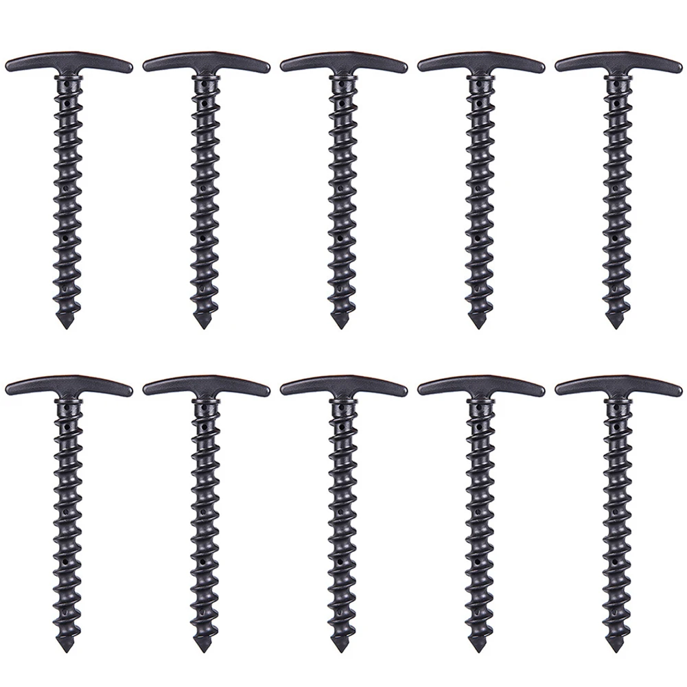

10pcs/Pack Outdoor Camping Peg Ground Nails Screw Anchor Stakes Pegs Hiking Tent Stakes Pins Tent Accessories