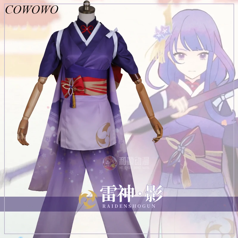 

COWOWO Anime! Genshin Impact Raiden Ei Game Suit Lovley Kimono Uniform Cosplay Costume Halloweeen Party Outfit For Women NEW