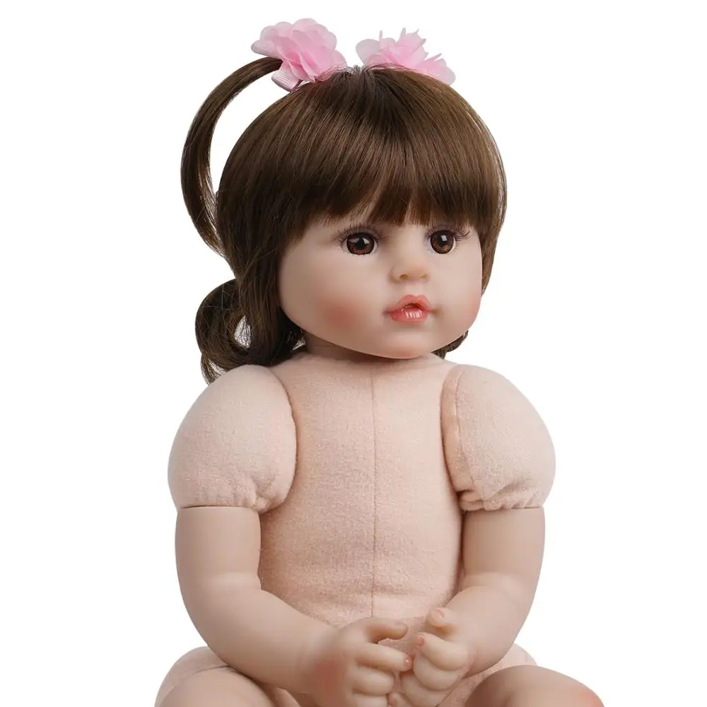 45 см Reborn Bebe кукла девочка силиконовый винил хлопок тело с игрушкой Жираф|Куклы| |