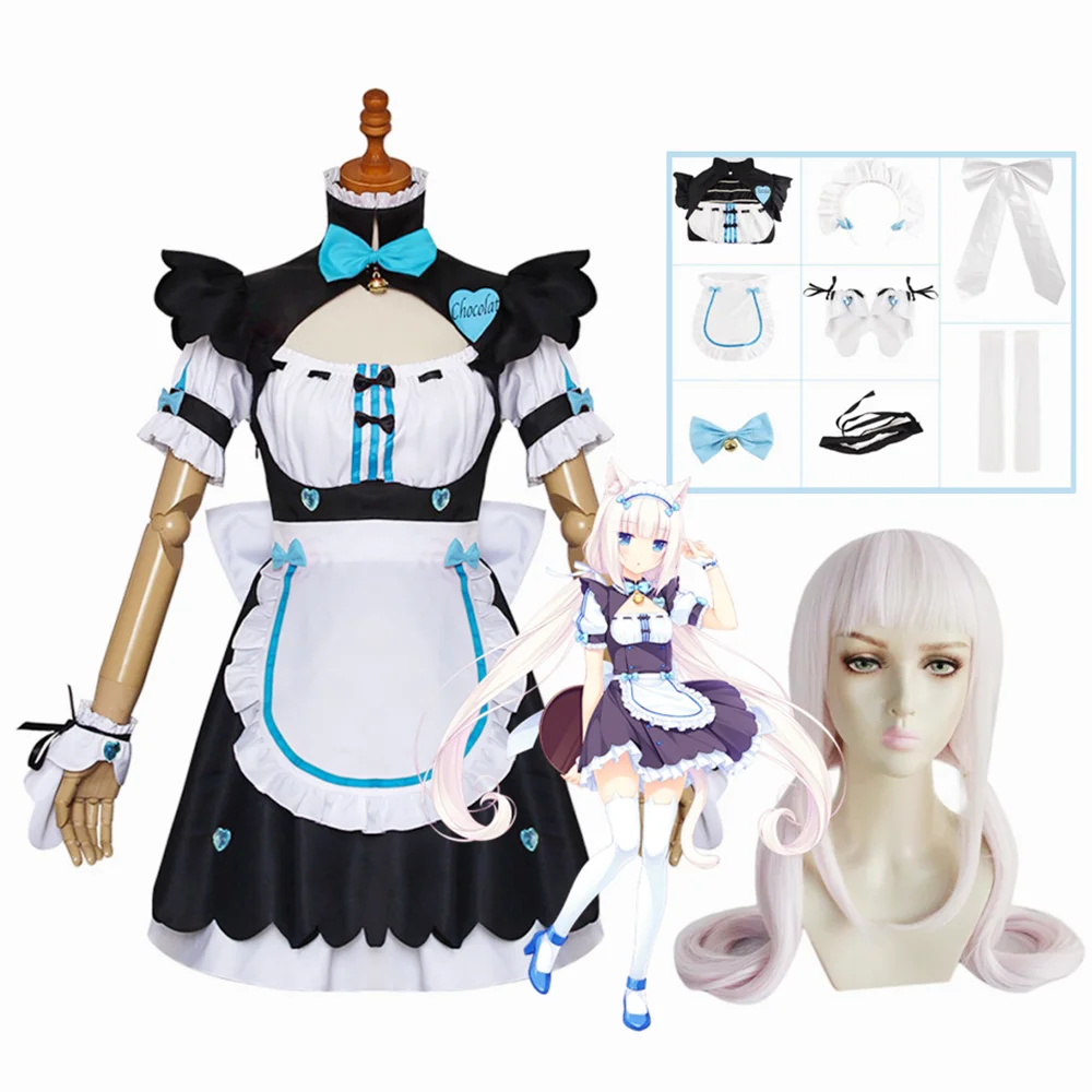 

Anime Vanilla NEKOPARA Cosplay Costume Chocolate Maid Costume OVA Maid Uniform Cat Neko Girl Women Dresses