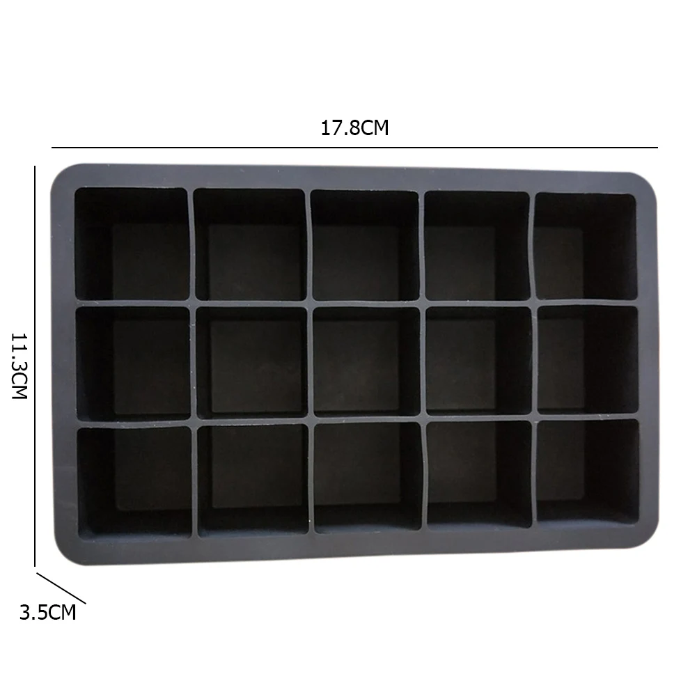 

15 Grid Food Grade Silicone Ice Grid Household DIY Ice Cube Mold Cube Ice Maker Pudding Chocolate Whiskey Molds Tool