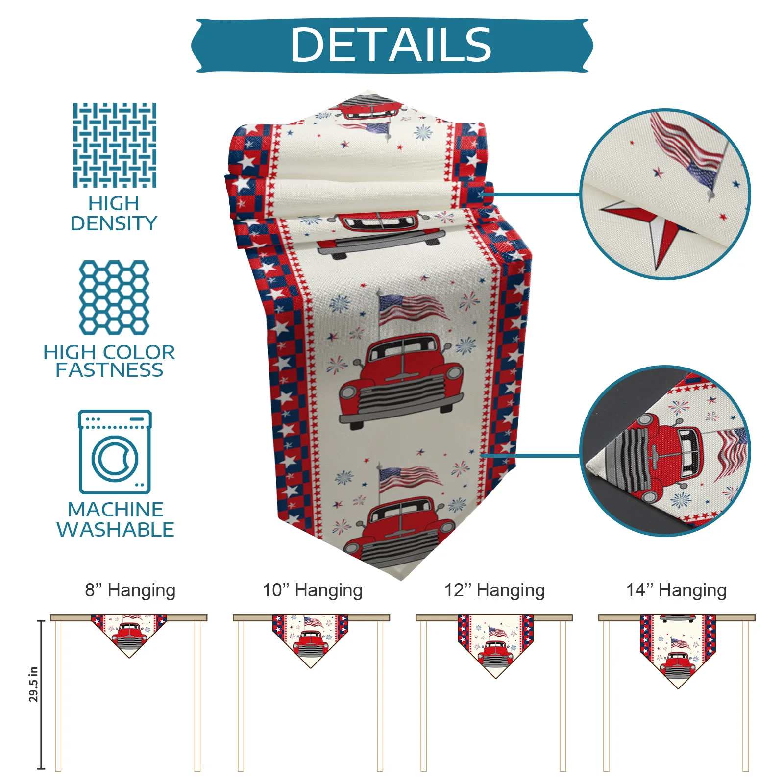 

Independence Day Truck Flag Table Runner Wedding Table Decor Tablecloth And Placemat Kitchen Dinning Table Decoration