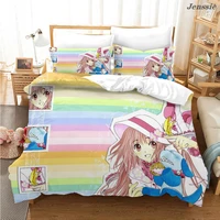 japanese anime bedding set cartoon girl print duvet cover animal series quilt cover tees child comforter cover home textiles