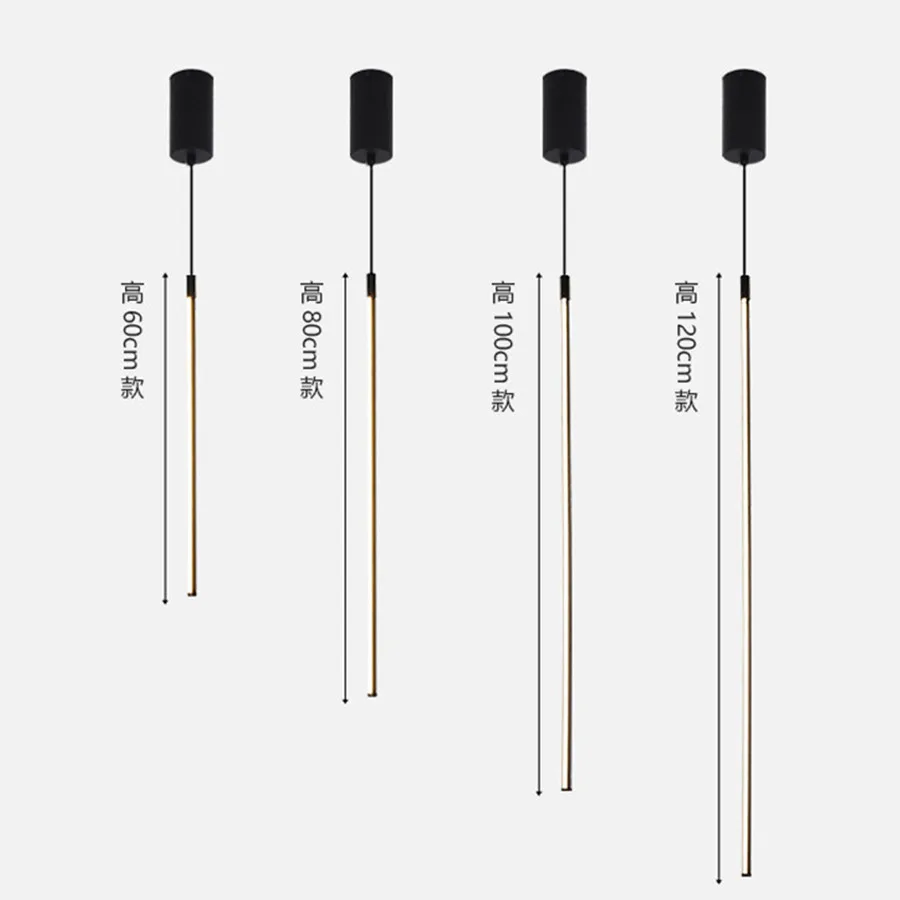 

Nordic Simple Long Strip LED Pendant Lamp Aluminum TV Sofa Background Line Pendant Light Bedroom Bedside Tube Hanging Lights