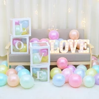 fengsheng letter custom transparent box baby shower little girl wedding birthday party decoration children shower balloon box