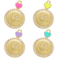 zhukou smiley charms small heart pendants for diy handmade earrings necklaces jewelry accessories supplies wholesale vd967