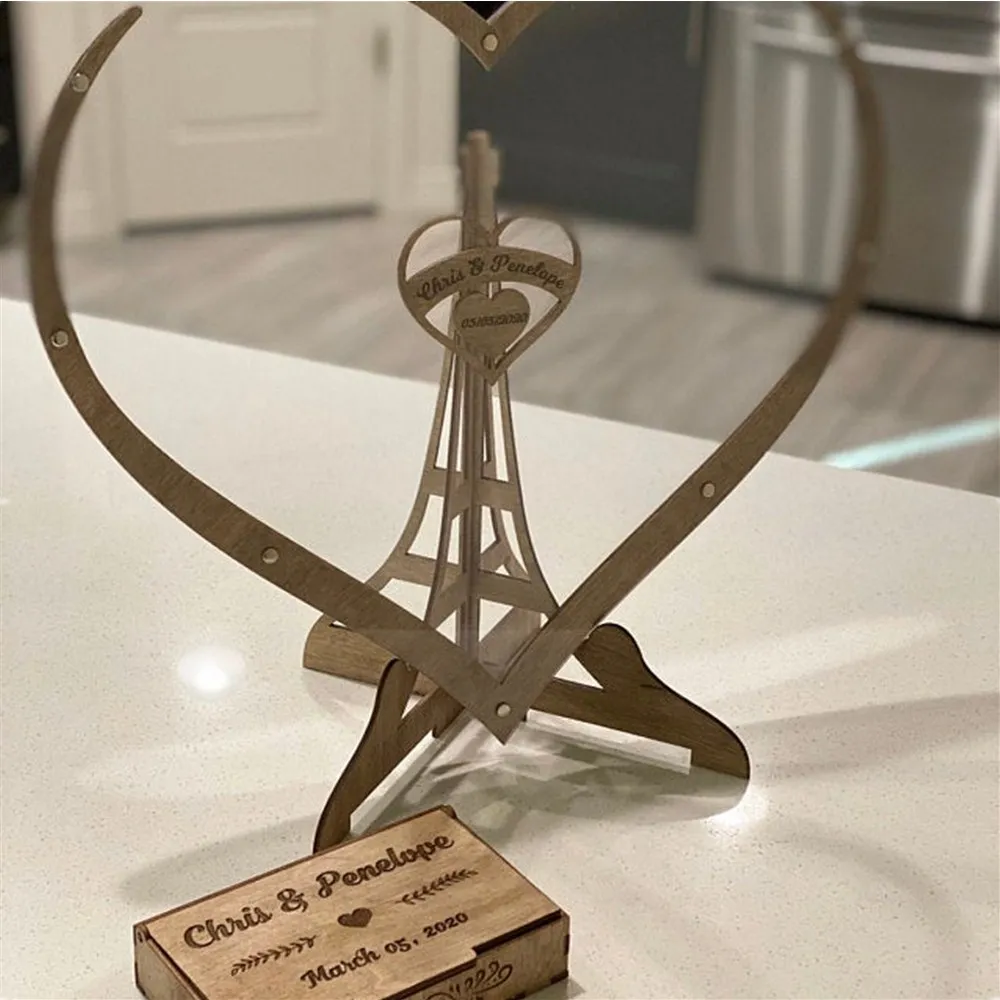 

Personalize Hearts shape Wedding Decoration vintage Sweet Wedding Guest book Wishes Bank Hearts drop box Guest book wooden box