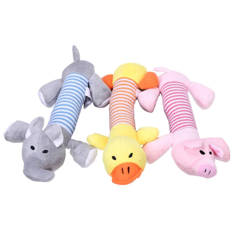 

Dog Toys Pet Puppy Chew Squeaker Squeaky Plush Sound Duck Pig Elephant Toys 3 Designs Dog Chew Toys Durability CN(Origin)