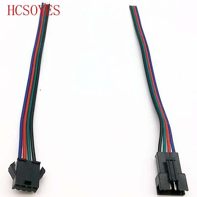 10 пар 4pin JST разъем Мужской Женский кабель для WS2801/3528/LPD8806/5050 SMD RGB цвет светодиодные полосы провода