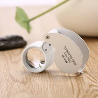 40x mini loupe illuminated magnifier glass portable folding magnifying for jewelers stamps antiques led lights handheld len
