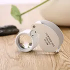 40X мини Лупа с подсветкой, увеличительное стекло, портативное складное увеличительное стекло для ювелиров, штампов, антиквариат светодиодный светодиодные лампы, ручной объектив