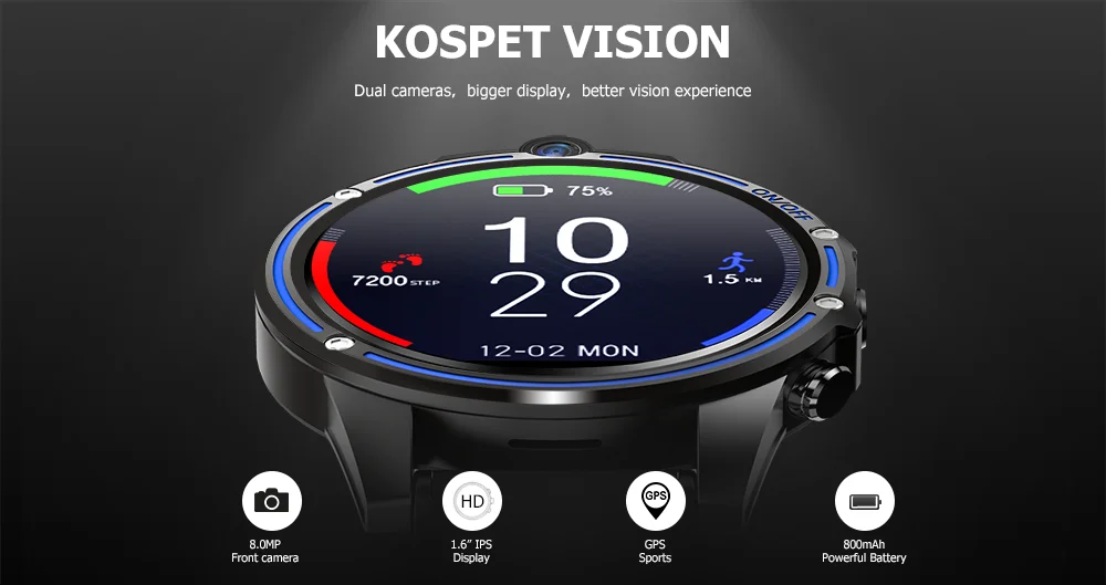 Kospet VIsion Смарт часы Android телефон 3 ГБ 32 ГБ Двойная камера Спортивные gps Smartwatch человек для apple IPhone HUAWEI часы GT pro