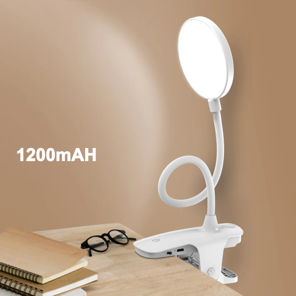 Clip Wireless Table Lamp Study Touch 1200mAh Rechargeable LED Reading Desk Lamp USB Table Light Flexo Lamps Table