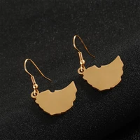 stainless steel map of ethiopian pendant earring trendy cute gold color map jewelry