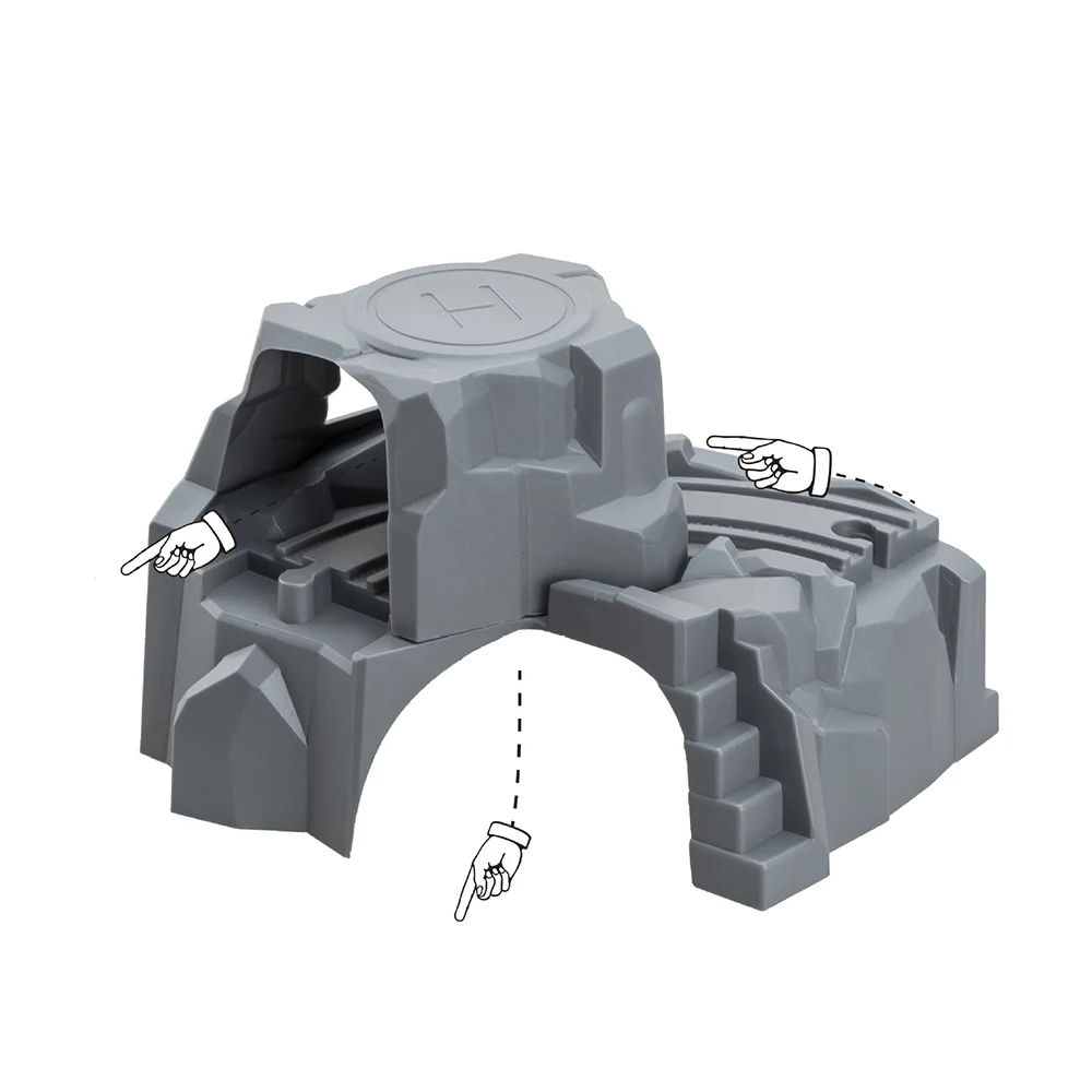 

Plastic Grey Double Tunnel Wooden Train Cave Racing Track Accessories Tunnel Track Train Slot Wooden Railway Toys Kids Gift