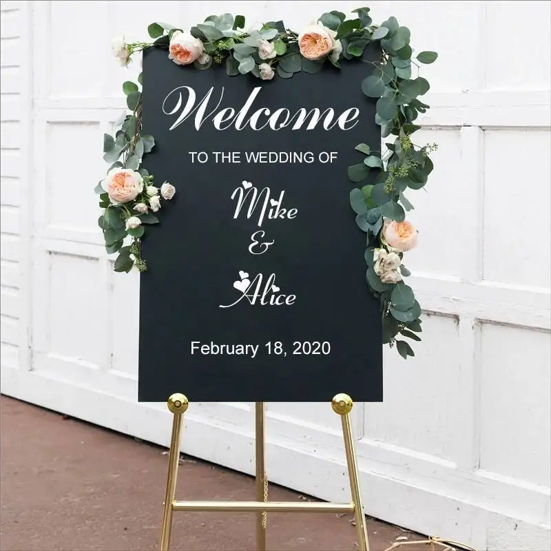 Персонализированные виниловые наклейки на стену с именем свадьбу и датой для