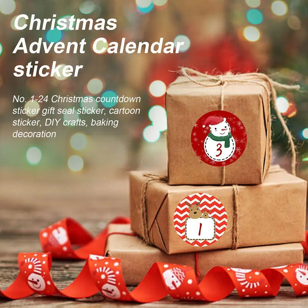 

Christmas Countdown 24 Number Sticker Wall Sticker Christmas Advent Calendar Stickers DIY Crafts Baking Decoration Gift