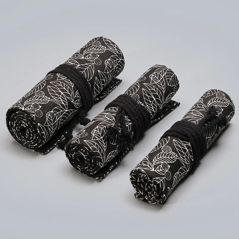 Холст школьный пенал 12/24/36 Отверстия ролл Пенал большой милый лист уголовного для