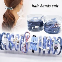 12 100pcsset women elastic hair rubber bands pearl girls hair bands scrunchies bow knot hair accessories hair ties gum