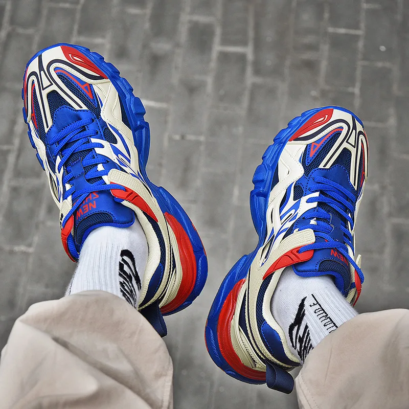 

New Men's Running Shoes Thick Bottom Wild Tide Couple Shoes Dad Shoes Korean Version Trend Breathable Heightening Mens Sneaker