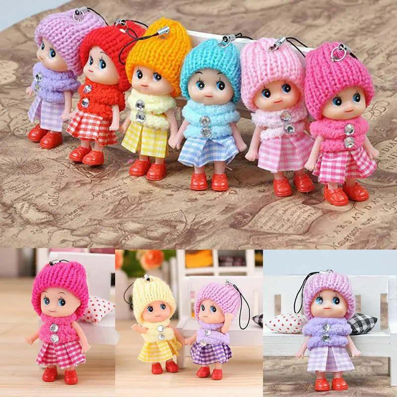 50pcs Kids Toys Interactive Baby Dolls Toy Mini Doll For Girls And Boys Reborn Doll Toy Gift For Children Cute Key Small Pend cute resin bride and bridegroom toy doll