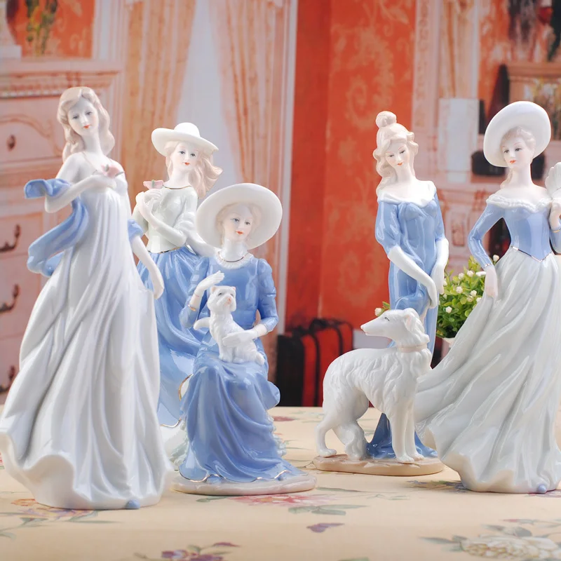 

Elegant Ceramic Goddess Female Figurines Room Decor Handmade Wedding Decoration Porcelain