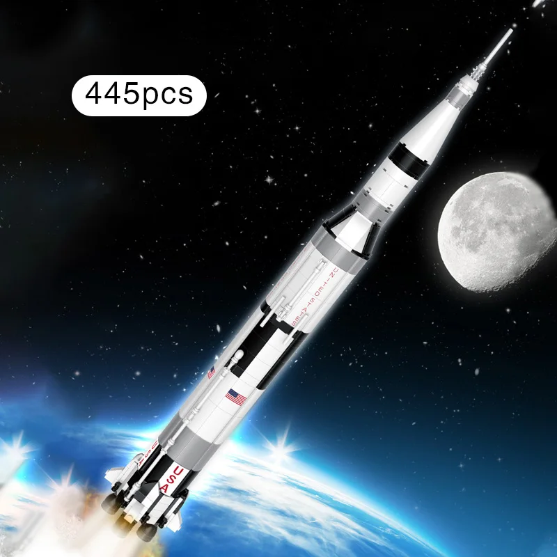 445 шт. серия строительных блоков Apollo Saturn V Launch ideas Creator классические Развивающие