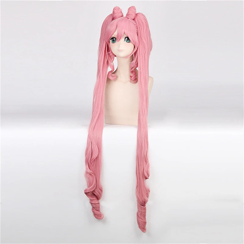

Sailor Moon Sailor Chibi Usa Chibiusa 120cm Long Pink Heat Resistant Synthetic Hair Peluca Anime Cosplay Costume Wig + Hairnet