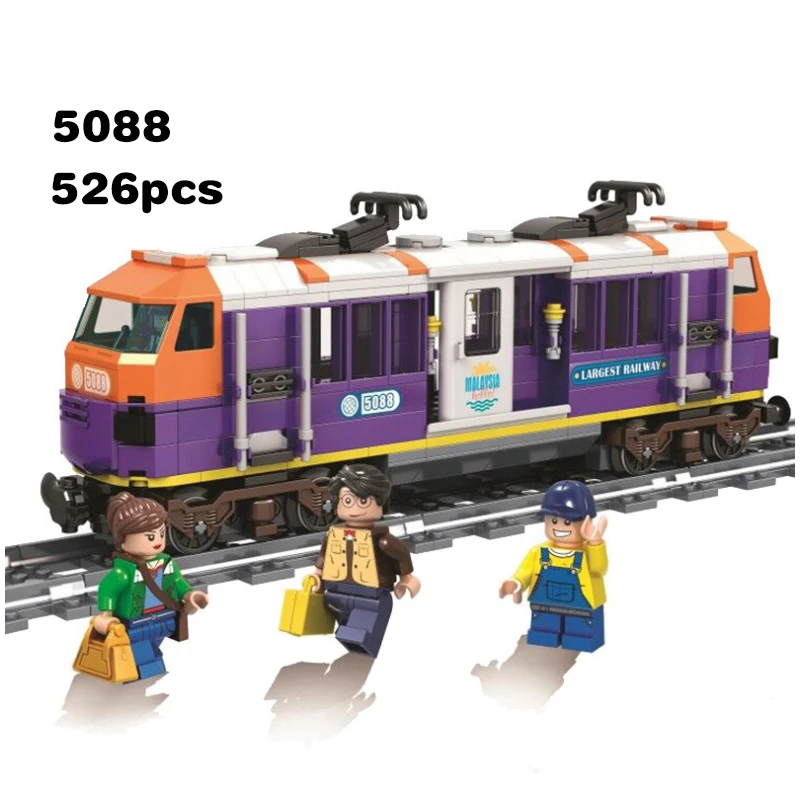 Городская серия ретро паровой поезд орбитальный развивающие строительные блоки