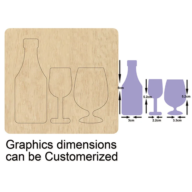 

wine cups wooden die mould cutting dies for scrapbooking Thickness/18mm