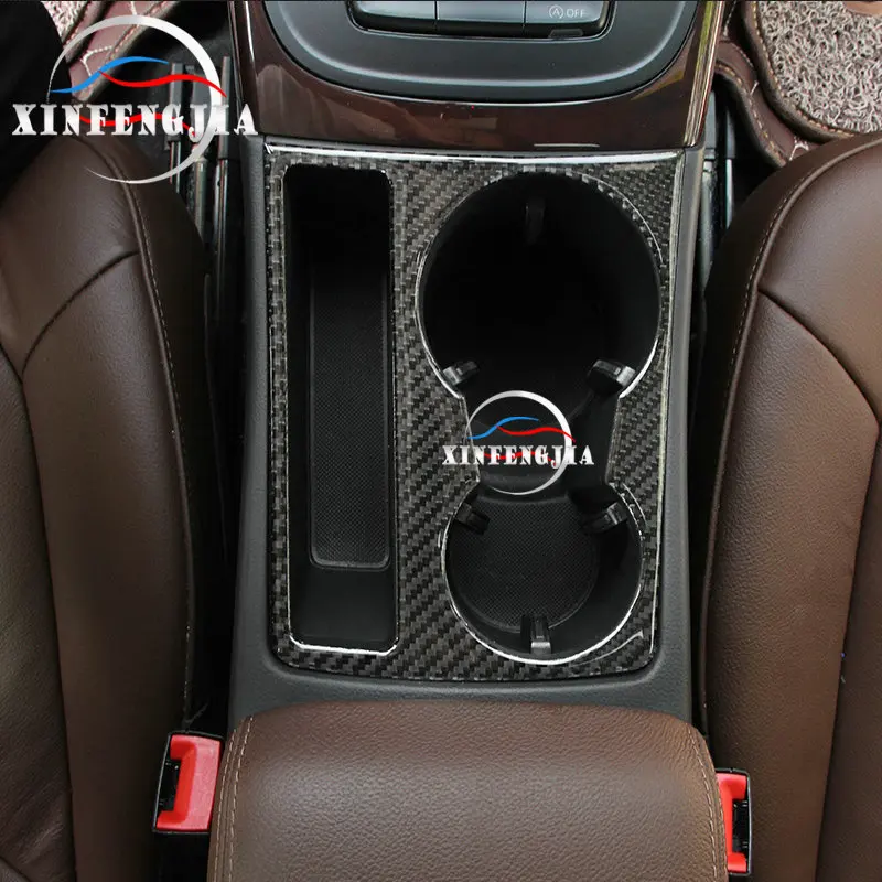 

For Audi A4 B8 A5 09-16 Carbon Fiber Center Water Cup Holder Frame Cover Trim