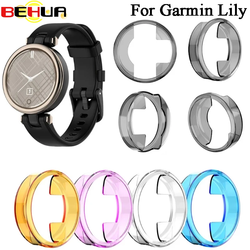 

BEHUA Lightweight Cases For Garmin Lily Smartwatch Protective Cover Shockproof Shell Durable Flexible Soft Transparent Case