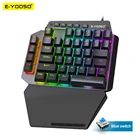 E-YOOSO K700 RGB 44-клавишный одной рукой Механическая игровая клавиатура синий переключатель программируемый макро-клавиши для FPS LOLPUBG игры