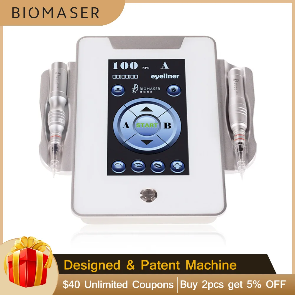 Biomaser MTS450 цифровой сенсорный Перманентный макияж машина ручка Набор для бровей Губы Глаза Полный татуировки ручка профессиональная машина