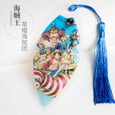 Серый Аниме one piece лист форма закладки книги водонепроницаемый прозрачный ПВХ пластиковая Закладка Красивая Книга знаки Подарок - Цвет: Серый