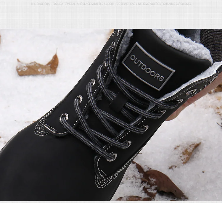 Men Snow Boots With Fur Winter Warm Outdoor Shoes Mens Sneakers Non-slip Rubber Ankle Boots Waterproof Botas De Hombre Warm Shoe