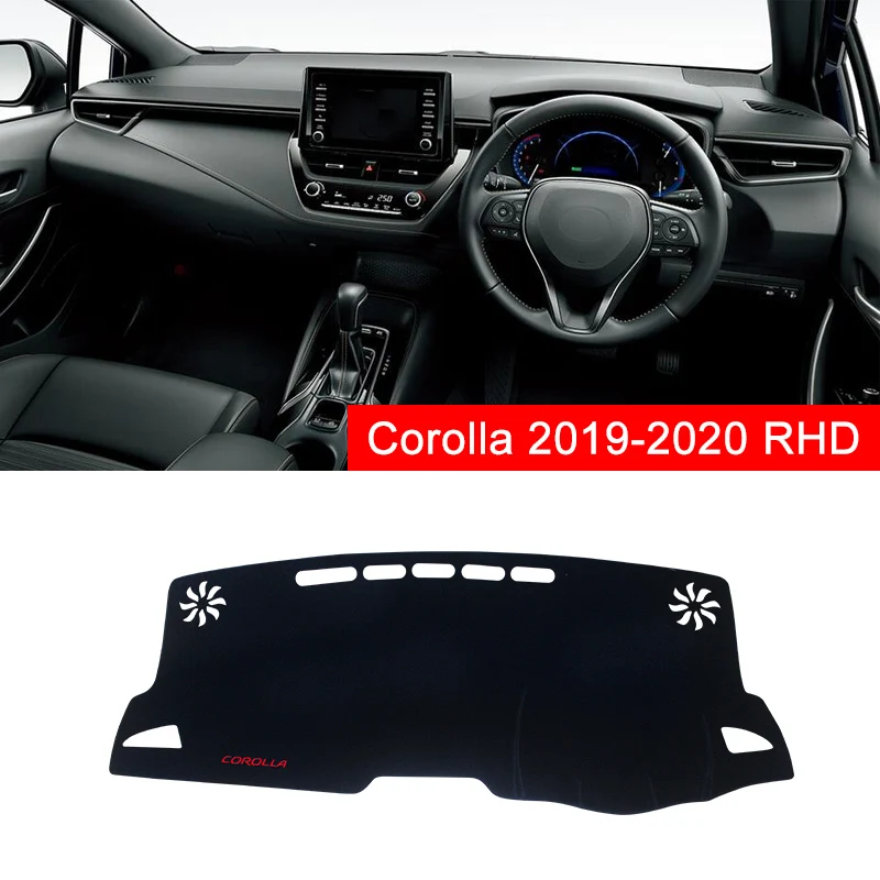 Чехол для приборной панели автомобиля Toyota Corolla, коврик для приборной панели, защита от солнца, защита от УФ-лучей, аксессуары - Название цвета: RHD Black Side