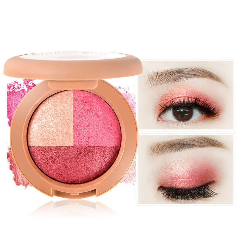 3 цвета Тени для век дымчатый макияж Вино Красный грейпфрут тени лоток