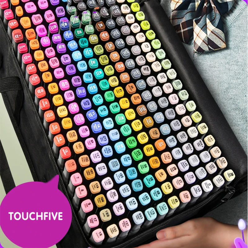 

TouchFive Art Marker Set 30/40/60/80/108/168 Colors Alcohol Markers Manga Sketch Drawing Marker Pen Dual Tips Pen