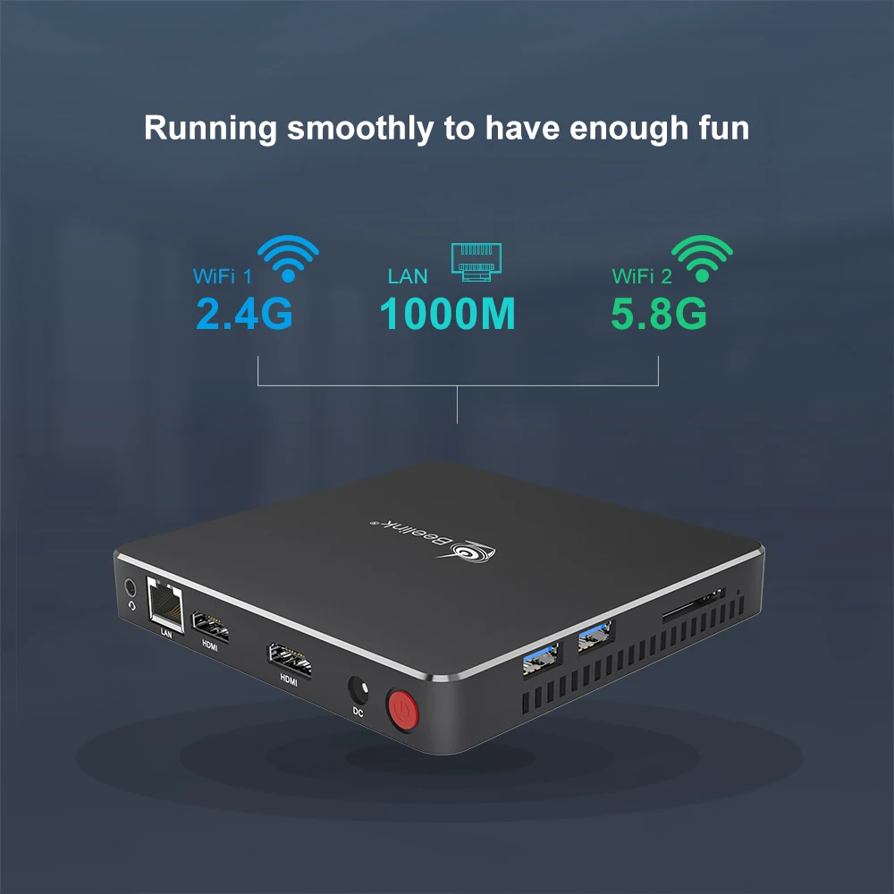 Beelink gemin T45 безвентиляторный мини-ПК Intel Pentium J4205 8 ГБ ОЗУ 256 ГБ SSD Windows 10 двойной wifi, 4K UHD Настольный ПК linux ubuntu NUC