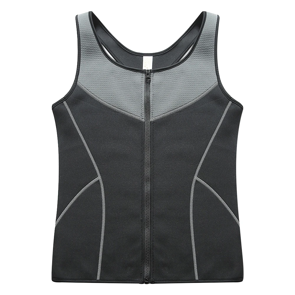 

Men Slimming Zipper Fitness Black Neoprene Body Shaper Corset Sleeveless Workout Elastic Sauna Vest Waist Trainer Fat Burning