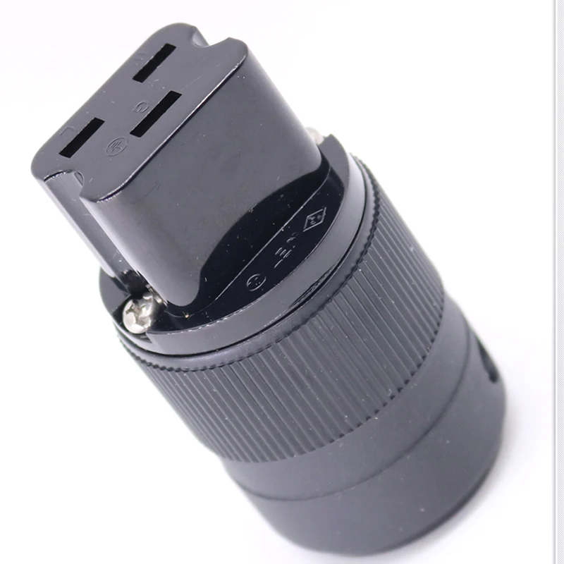 

Hifi audio 20A C19 Brass IEC 16A 16Amp 250V 20A 125V 3 pins NEMA Black Electrical female power cable cord plug IEC connector